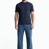 T-shirt uomo collo a costina 100% jersey Cotone Regular Fit