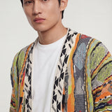 Cardigan aperto Uomo Jacquard Multicolor 100% cotone LTD ED