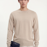 Long sleeve crew neck in dark blue cotton