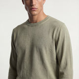 Long sleeve crew neck in dark blue cotton