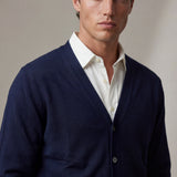Long sleeve crew neck in dark blue cotton
