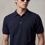 Long sleeve crew neck in dark blue cotton