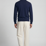 Long sleeve crew neck in dark blue cotton