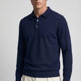 Long sleeve crew neck in dark blue cotton