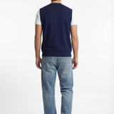Long sleeve crew neck in dark blue cotton