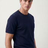 Long sleeve crew neck in dark blue cotton