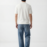 Long sleeve crew neck in dark blue cotton