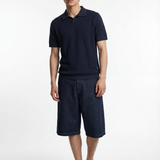 Long sleeve crew neck in dark blue cotton