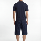 Long sleeve crew neck in dark blue cotton