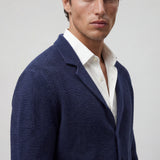 Blazer uomo in punto riso cotone crêpe