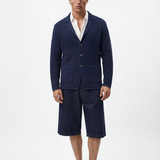 Blazer uomo in punto riso cotone crêpe
