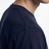 Long sleeve crew neck in dark blue cotton