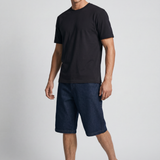 Long sleeve crew neck in dark blue cotton