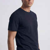 Long sleeve crew neck in dark blue cotton