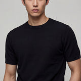 Long sleeve crew neck in dark blue cotton