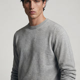 Long sleeve crew neck in dark blue cotton